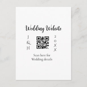 WEDDING WEBSITE SCAN QR COUPLE NAME YEAR SIMPLE MI POSTCARD