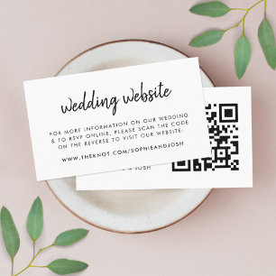 Wedding Website   Scannable QR Code Minimalist Enclosure Card