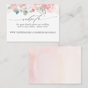 Wedding Website Soft Pink Flowers Business Card