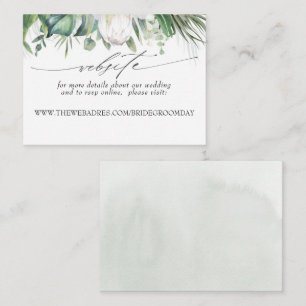 Wedding Website Soft White Flowers Business Card