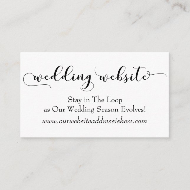 "Wedding Website" Stay in the Loop Enclosure Cards (Front)