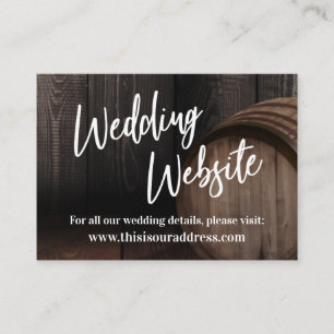 Wedding Website Typography Wood Barrel Enclosure Card