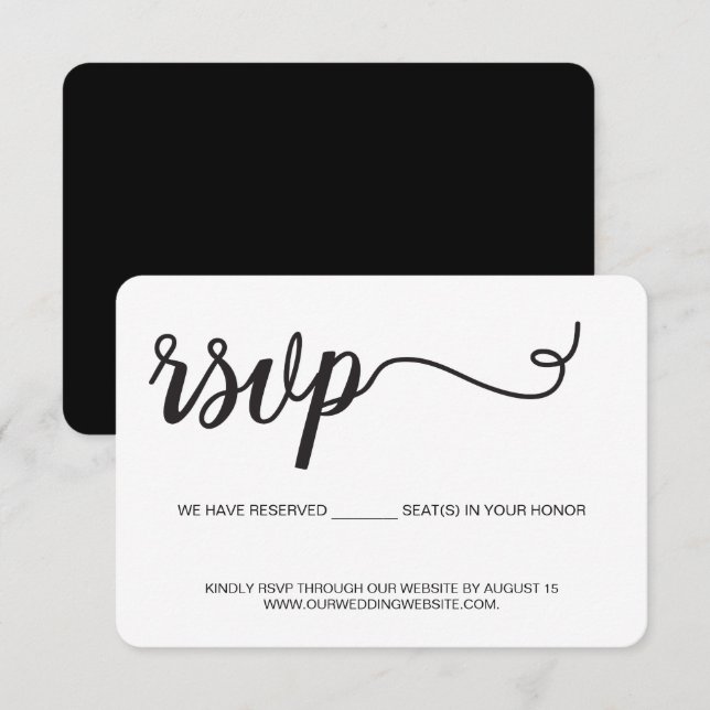 Wedding website We have Reserved seats for you RSVP Card (Front/Back)
