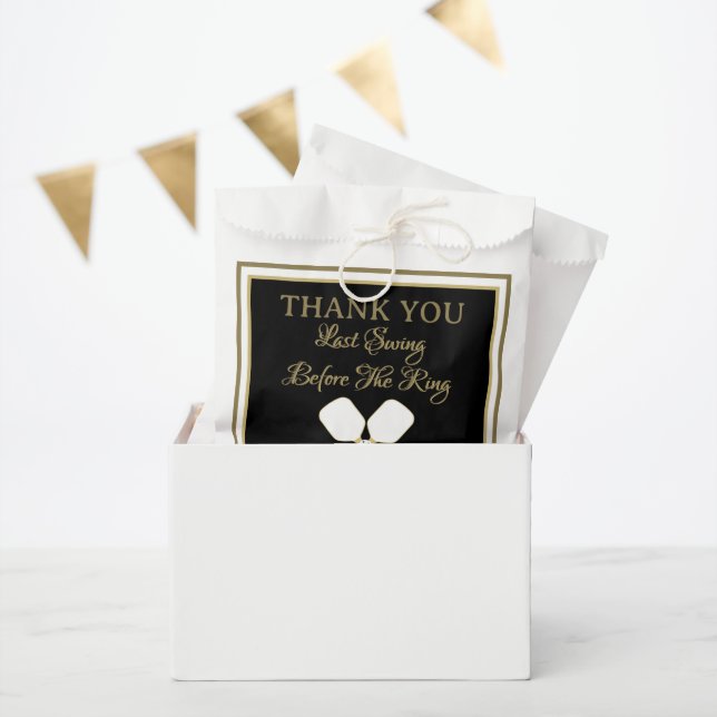Wedding Weekend Activity Pickleball Gold & White Favour Bag (Party)