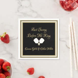 Wedding Weekend Activity Pickleball Gold & White Napkin