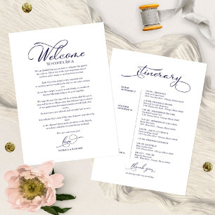 Wedding Weekend Itinerary Elegant Script Welcome