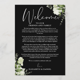 Wedding Weekend Itinerary Greenery Floral Program