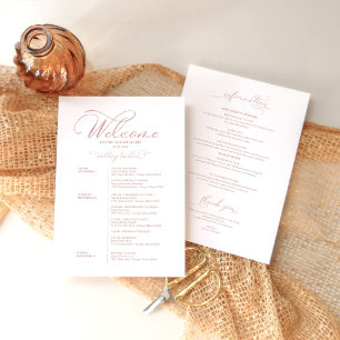 Wedding Weekend Itinerary Timeline Elegant Card