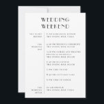Wedding Weekend Itinerary & Welcome | Schedule Invitation<br><div class="desc">Keep your guests informed and feeling appreciated with this elegant double sided wedding weekend itinerary card. The front features a clear event schedule - from the rehearsal dinner to the morning after brunch - while the back includes a heartfelt welcome message to thank your family and friends for being part...</div>