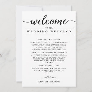 Wedding Weekend Welcome and Things To Do Card