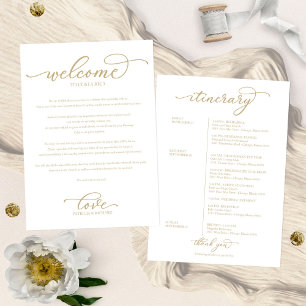 Wedding Weekend Welcome Itinerary Chic Script Invi Invitation