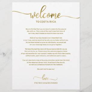 Wedding Weekend Welcome Itinerary Simple Chic