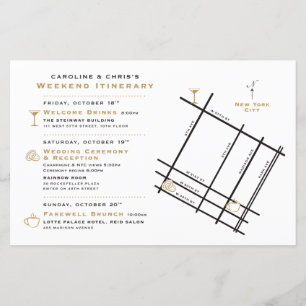 Wedding Weekend Welcome Map Itinerary - for SHARON