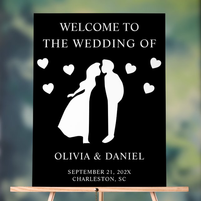 Wedding Welcome Acrylic Sign Black White (Neutral)