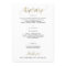Wedding Welcome And Itinerary Card Faux Gold