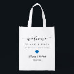 Wedding Welcome Bag for Hotel Guest, Blue Heart<br><div class="desc">Fill these fun reusable bags with your favourite treats to help make your guests' stay more enjoyable.</div>