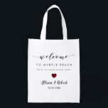 Wedding Welcome Bag for Hotel Guest, Burgundy<br><div class="desc">Fill these fun reusable bags with your favourite treats to help make your guests' stay more enjoyable.</div>