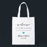 Wedding Welcome Bag for Hotel Guest, Turquoise<br><div class="desc">Fill these fun reusable bags with your favourite treats to help make your guests' stay more enjoyable.</div>