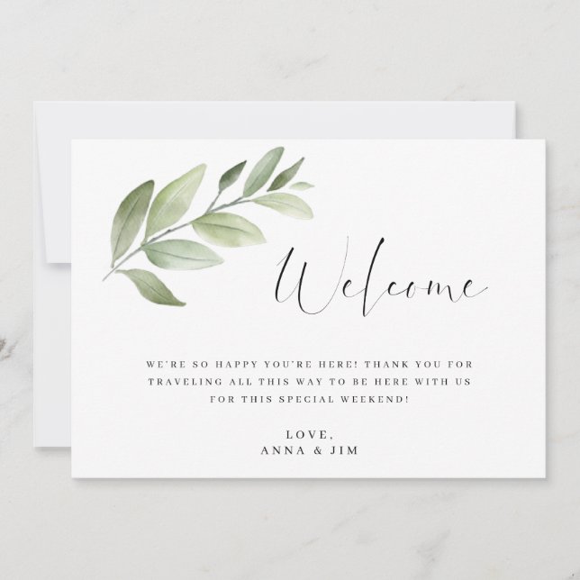 Wedding Welcome Bag Insert Card (Front)