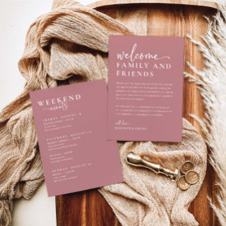 Wedding Welcome Bag Letter & Weekend Timeline Card