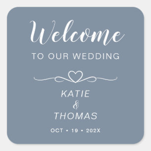 Wedding Welcome Bag Stickers Names & Date Slate