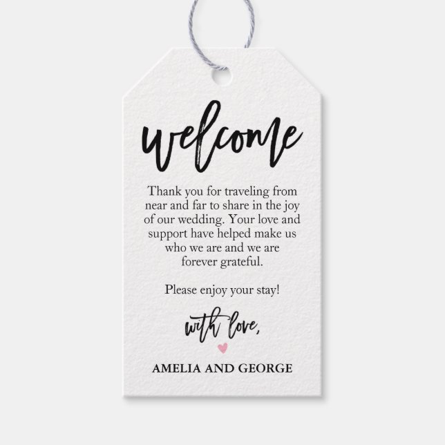 Wedding Welcome Bag Tags Brushed (Front)