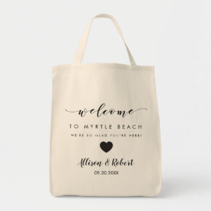 Wedding Welcome Bag with Back Itinerary, Black