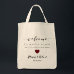 Wedding Welcome Bag with Back Itinerary, Burgundy<br><div class="desc">Fill this lovely bag with your favourite treats to welcome guests to your wedding! You may include your itinerary on the reverse side,  so guests know where they are supposed to be and when.</div>