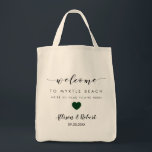 Wedding Welcome Bag with Back Itinerary, Green<br><div class="desc">Fill this lovely bag with your favourite treats to welcome guests to your wedding! You may include your itinerary on the reverse side,  so guests know where they are supposed to be and when.</div>