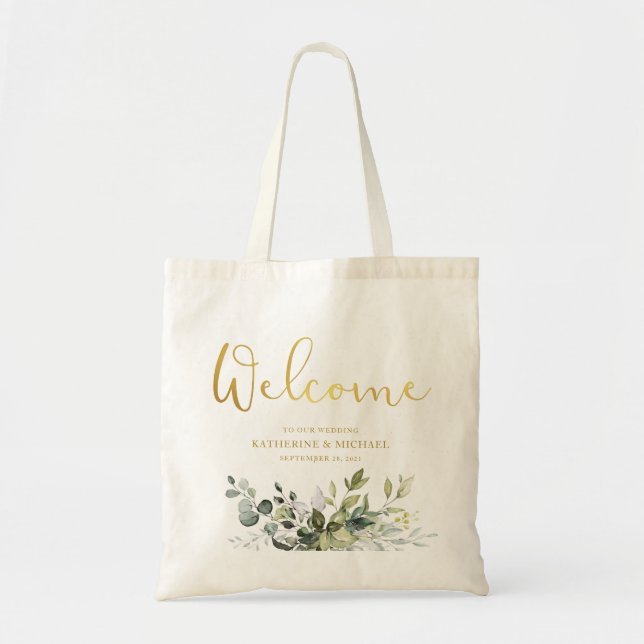 Wedding Welcome Bag with Greenery (Front)