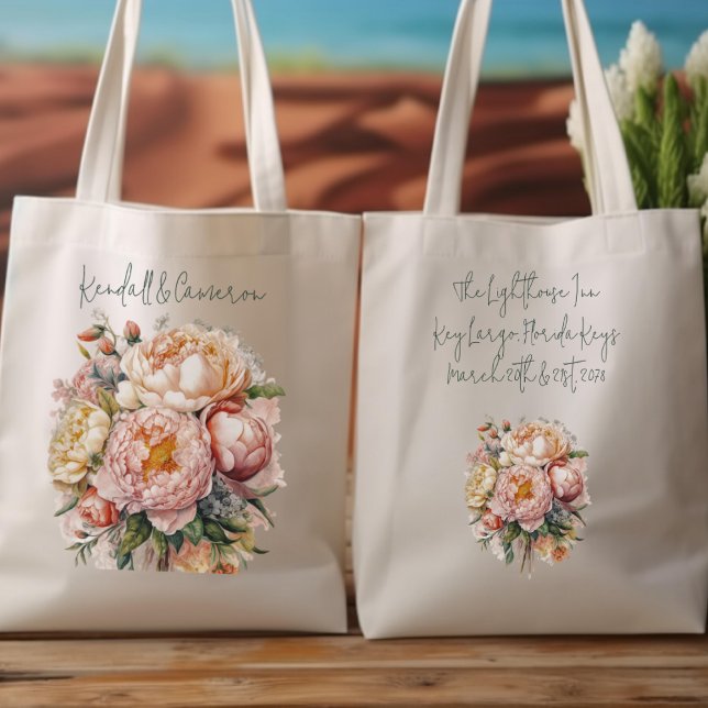 Wedding Welcome Bags Pink Peonies Design (Creator Uploaded)