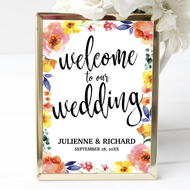 Wedding Welcome Boho Floral Affordable Sign (Creator Uploaded)