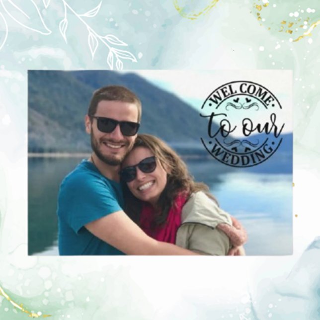 Wedding Welcome Custom Photo Modern Relaxed  Enclosure Card (Create a heartfelt first impression with a custom photo wedding welcome enclosure card)