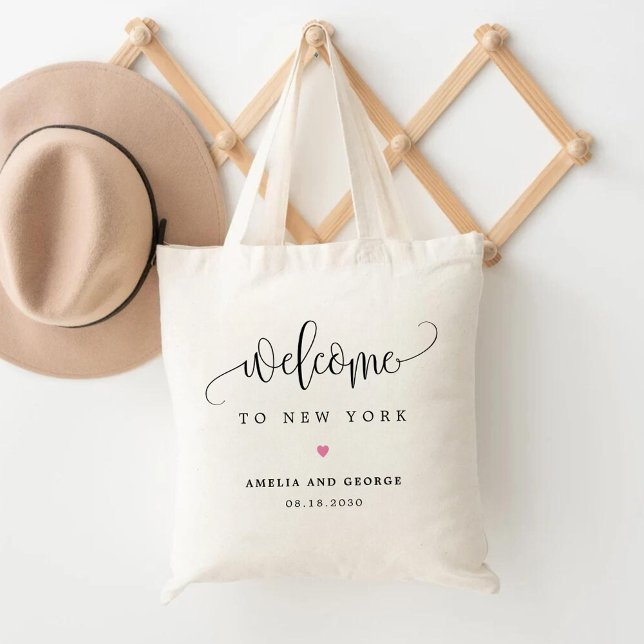 Wedding Welcome EDITABLE COLOR Lovely Calligraphy Tote Bag (Creator Uploaded)