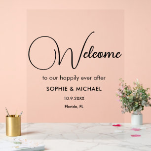 Wedding Welcome Elegant Acrylic Sign