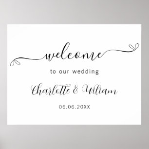 Wedding welcome elegant script minimalist poster