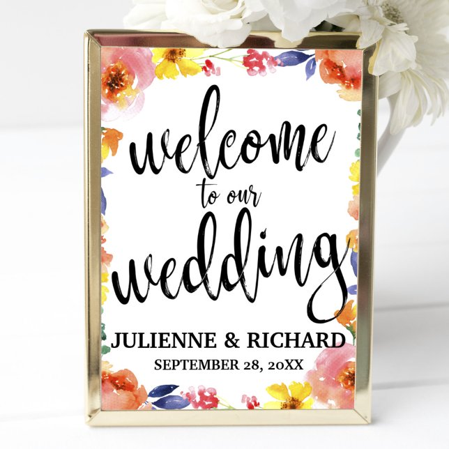 Wedding Welcome Floral Watercolor 8x10 Sign (Creator Uploaded)