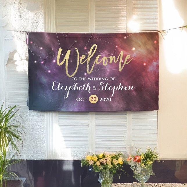 Wedding Welcome Galaxy Stars Nebula Constellations Banner (Creator Uploaded)
