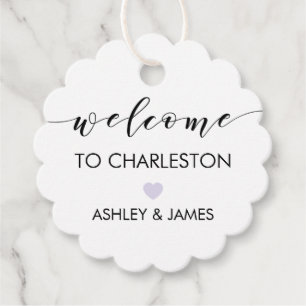 Wedding Welcome Gift Tag, Hotel Guests, Lavender Favour Tags