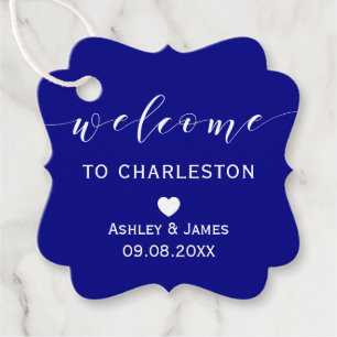 Wedding Welcome Gift Tags for Hotel Bag, Navy Blue