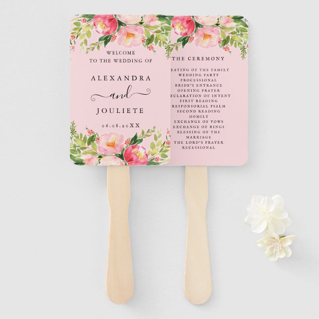  Wedding Welcome Hand Fan (Front and Back)