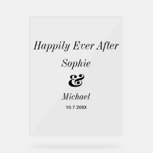 Wedding Welcome Happily Ever After  Acrylic Sign