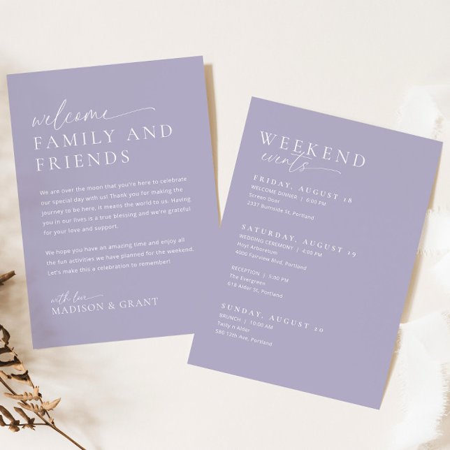 Wedding Welcome Letter & Timeline Itinerary Card (Creator Uploaded)