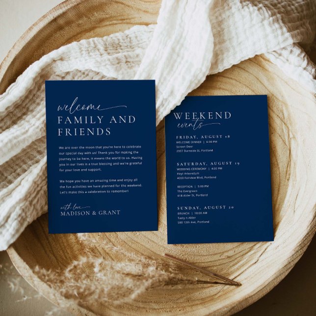 Wedding Welcome Letter & Timeline Itinerary Card (Creator Uploaded)