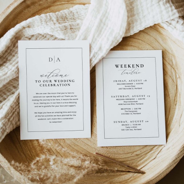 Wedding Welcome Letter & Timeline Itinerary Card (Creator Uploaded)