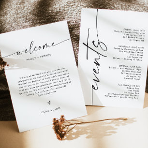 Wedding Welcome Letter, Wedding Events Card