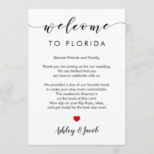 Wedding Welcome Letter & Weekend Itinerary Card