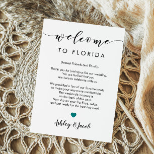 Wedding Welcome Letter & Weekend Itinerary, Teal Program