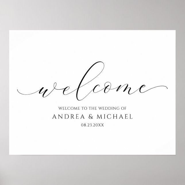 Wedding Welcome Luxury Calligraphy Typography Poster (Front)