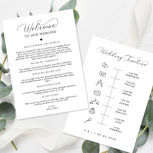 Wedding Welcome Note Itinerary Icon Timeline Card